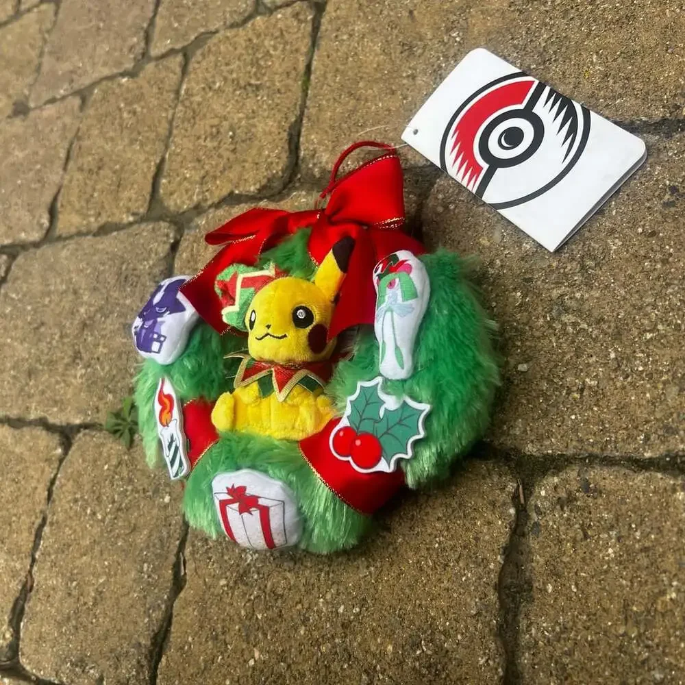 Pokemon Center Holiday Workshop Pikachu Christmas Wreath Plush 6 3/4”